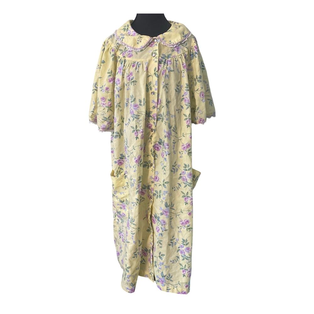Spring Floral‎ House Dress Traditional Nightgown XL Modest Patio Coat Tradwife